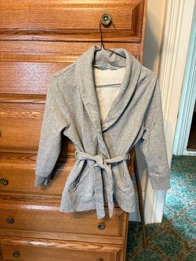 J. Crew Heather Gray Shawl Collar Belted Jacket